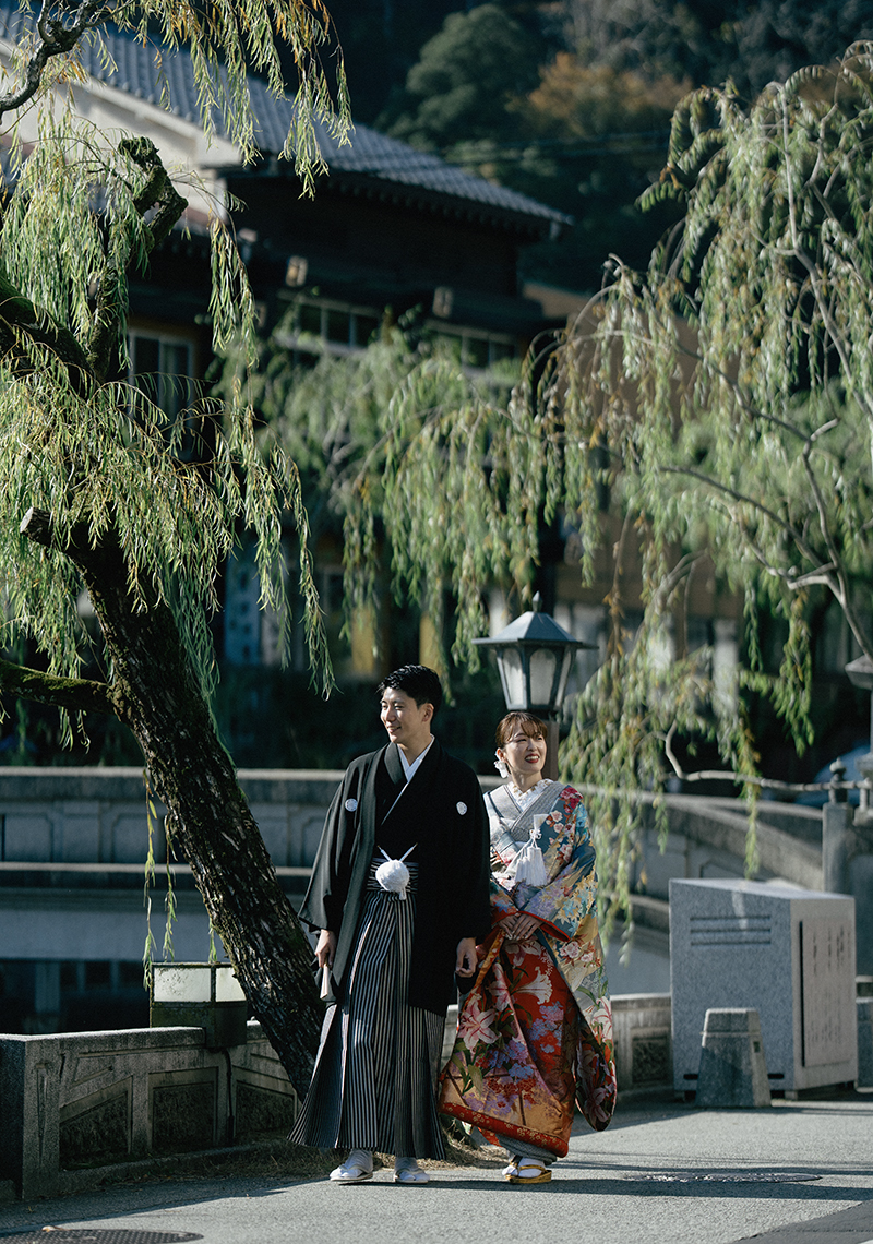 【豊岡・城崎温泉街】 結婚式前撮り・ウェディングフォトのくくるくう